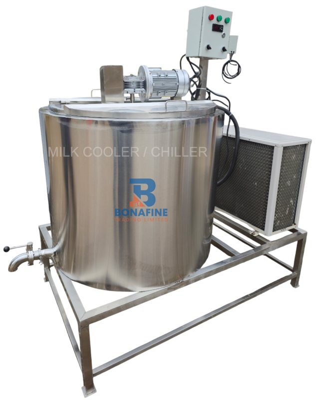 Why a High-Quality Milk Cooler Is Essential for Your Dairy Business In today’s competitive dairy industry, milk quality, hygiene, and freshness are non-negotiable. Whether you are a small-scale dairy farmer, milk collection center, cooperative society, café, or food processing business, investing in a reliable milk cooler/chiller is one of the smartest decisions you can make. At Bonafine Trading Limited, we understand the critical role milk cooling plays in preserving quality and maximizing profitability. That’s why our high-performance milk coolers available on Bonafinetrading.co.ke are designed to meet modern dairy standards while remaining affordable, durable, and energy-efficient. The Importance of Proper Milk Cooling Fresh milk begins to deteriorate almost immediately after milking if not cooled properly. Bacterial growth increases rapidly at warm temperatures, leading to spoilage, reduced shelf life, and rejected deliveries. A milk cooler (milk chiller) rapidly lowers milk temperature to the safe range of 2–4°C, preventing bacterial growth and preserving: • Natural taste and aroma • Nutritional value • Hygiene and safety • Market value of your milk With rising quality standards in the dairy industry, using a professional milk cooling system is no longer optional—it’s essential.