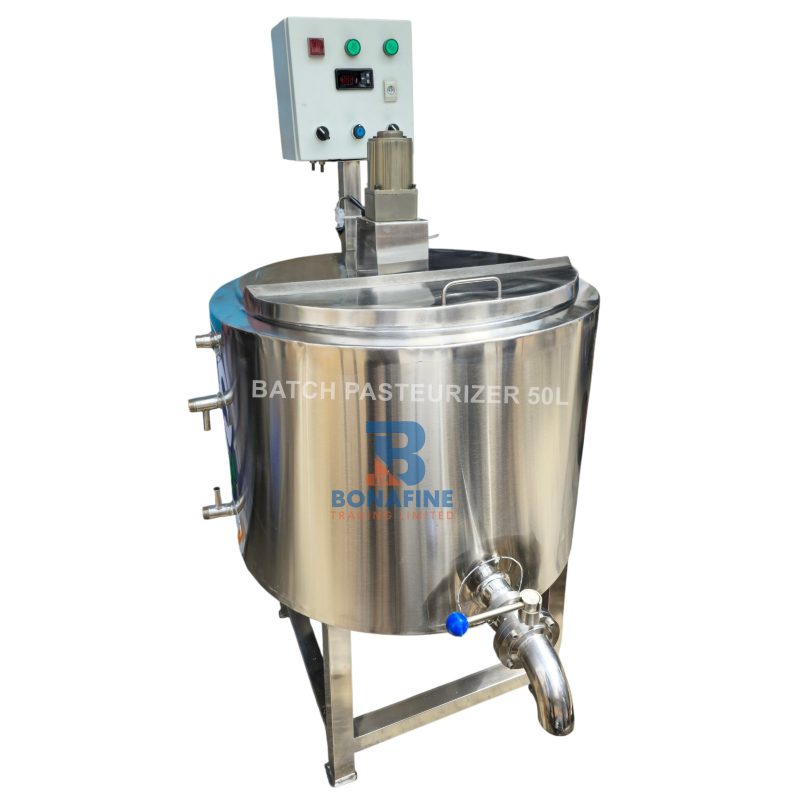 Batch Pasteurizer 50 Litres – Small Scale Pasteurization Unit Best prices in Kenya The 50 litre batch pasteurizer ensures safe processing through controlled heating and cooling. Key Industries That Use Batch Pasteurizers are: Dairy processing plants Food and beverage manufacturers Ice cream factories Cheese production units Juice processing plants