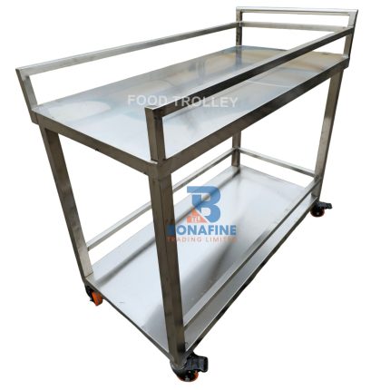 Stainless Steel Food Trolley Heavy-duty stainless steel food trolley for safe and hygienic transportation within processing plants.