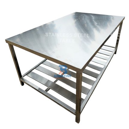 Stainless Steel Table 3x6 Feet – Industrial Food Grade Workbench Best prices in Kenya This 3x6 stainless steel table provides a spacious, heavy-duty surface for food preparation and packaging. Rust-resistant, durable, and designed for hygienic industrial environments.