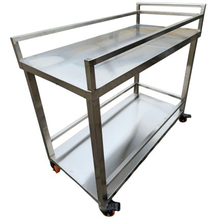 Stainless Steel Food Trolley Best prices in Kenya Heavy-duty stainless steel food trolley for safe and hygienic transportation within processing plants.
